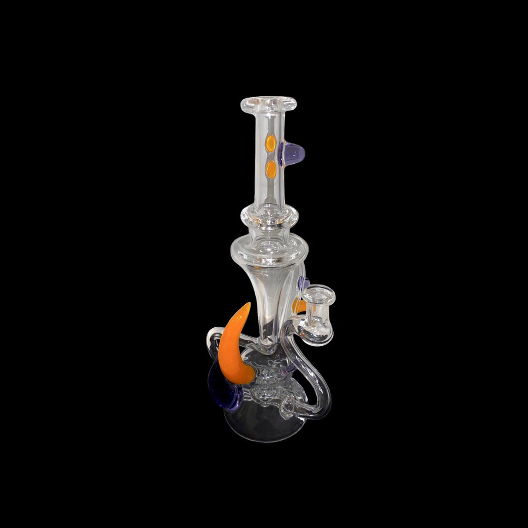 Prophecy Glass Clear (Accented Purple & Orange Colors) Single Uptake Recycler