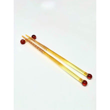 Load image into Gallery viewer, Gunnels Glass - Chopsticks with Rest - Yellow &amp; Ruby
