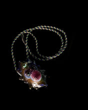 Load image into Gallery viewer, Blu Sun Glass &amp; Fearngully Glass Crescent Moon Wook Pendant w/KBS Lasso
