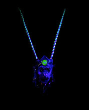 Load image into Gallery viewer, Blu Sun Glass &amp; Fearngully Glass Crescent Moon Wook Pendant w/KBS Lasso
